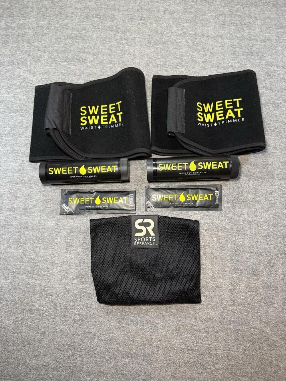 Sweet Sweat Waist Trainer Bundle-2 Workout Enhancer Sticks+Sample/Size S+M